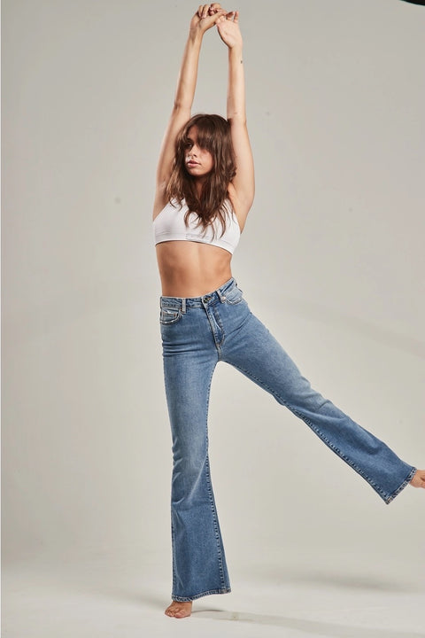Blue Stone Flare Jeans