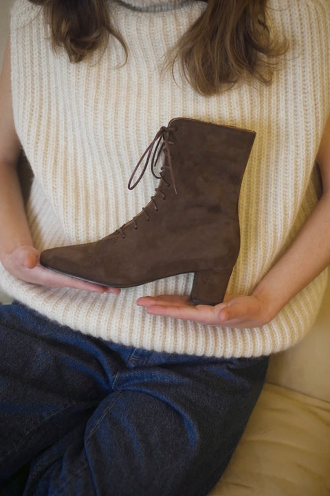 Khaki Laced Ankle Boot
