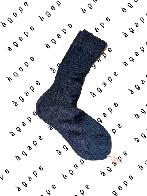 Ribbed Silk Socks Blue
