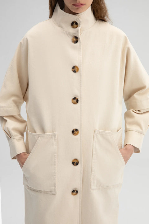 Ivory Gabardine Trench Coat