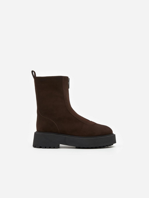 Zipped Brown Suede Boot