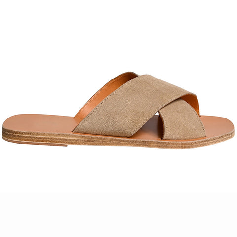 Mule Incrociato Suede Beige