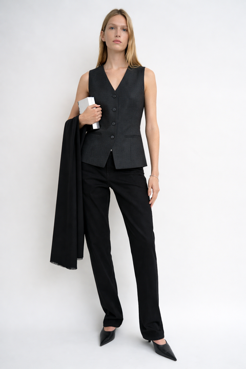 NOIR – Gilet Sartoriale in Lana e Viscosa