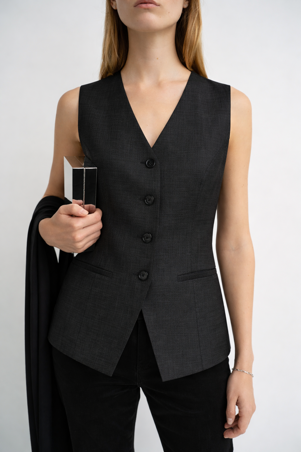 NOIR – Gilet Sartoriale in Lana e Viscosa
