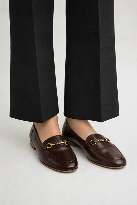 Mocassino in pelle liscia con morsetto