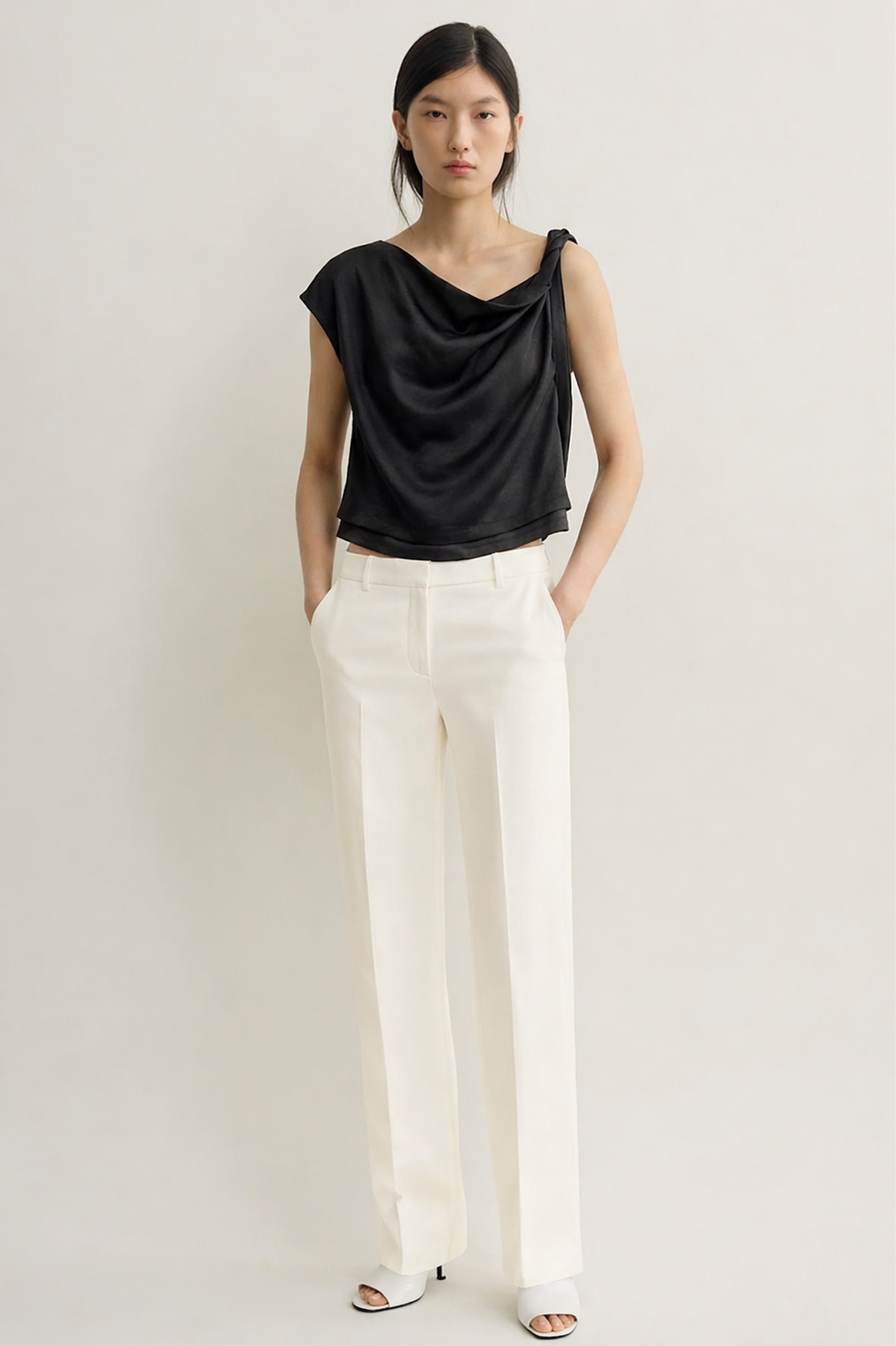 Top Drappeggiato Asimmetrico