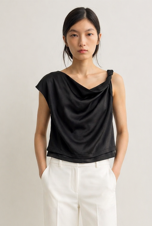 Top Drappeggiato Asimmetrico