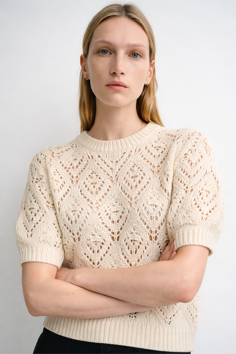 LUCIA – Maglia Traforata in Cotone Organico