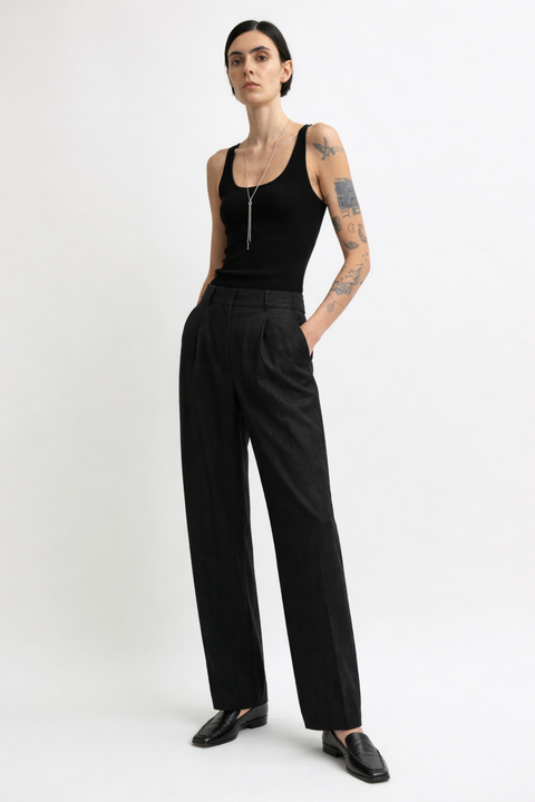 NOIR – Pantalone Sartoriale in Lana e Viscosa