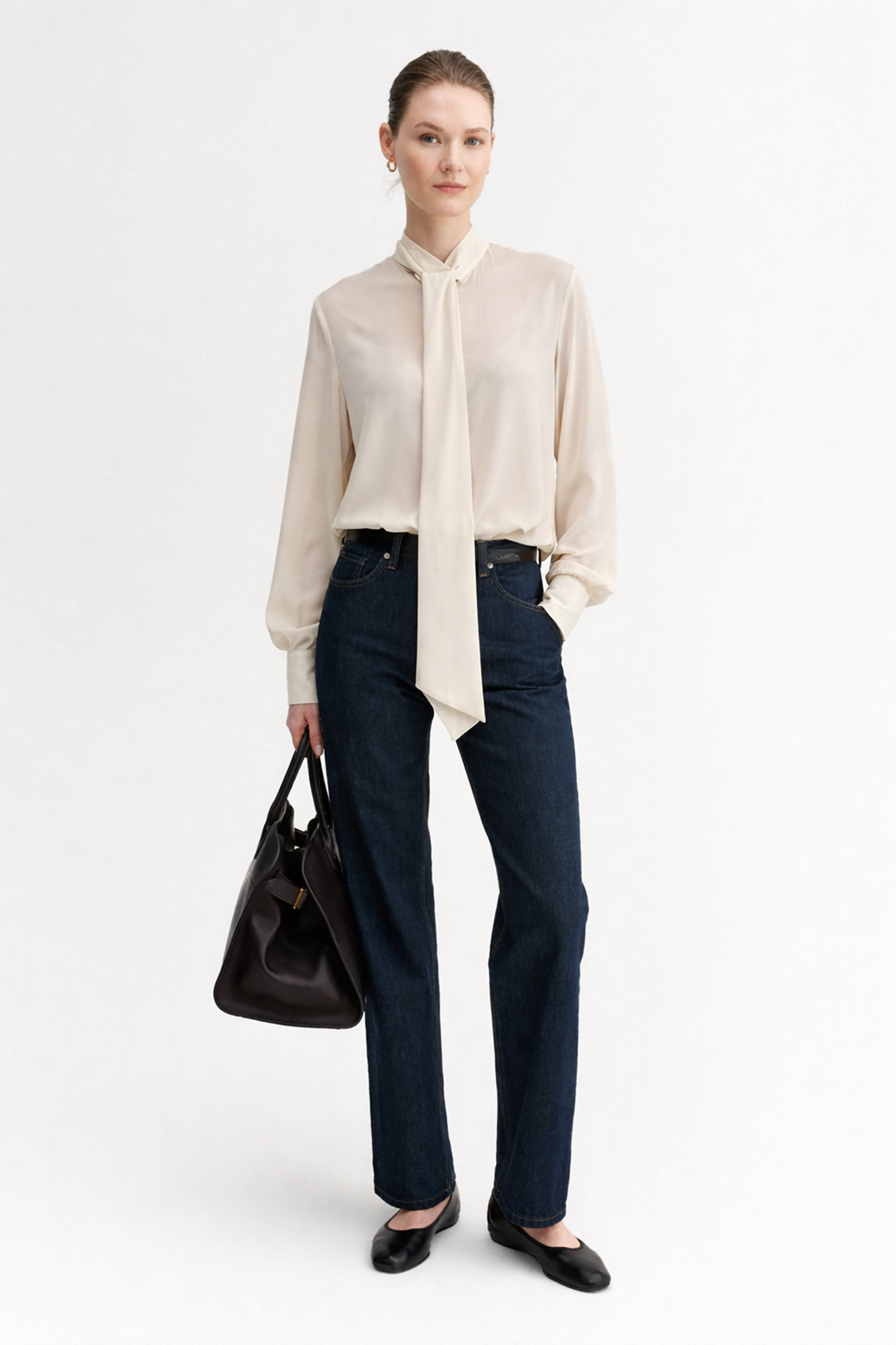 ELEGANCE – Camicia con Sciarpina in Viscosa
