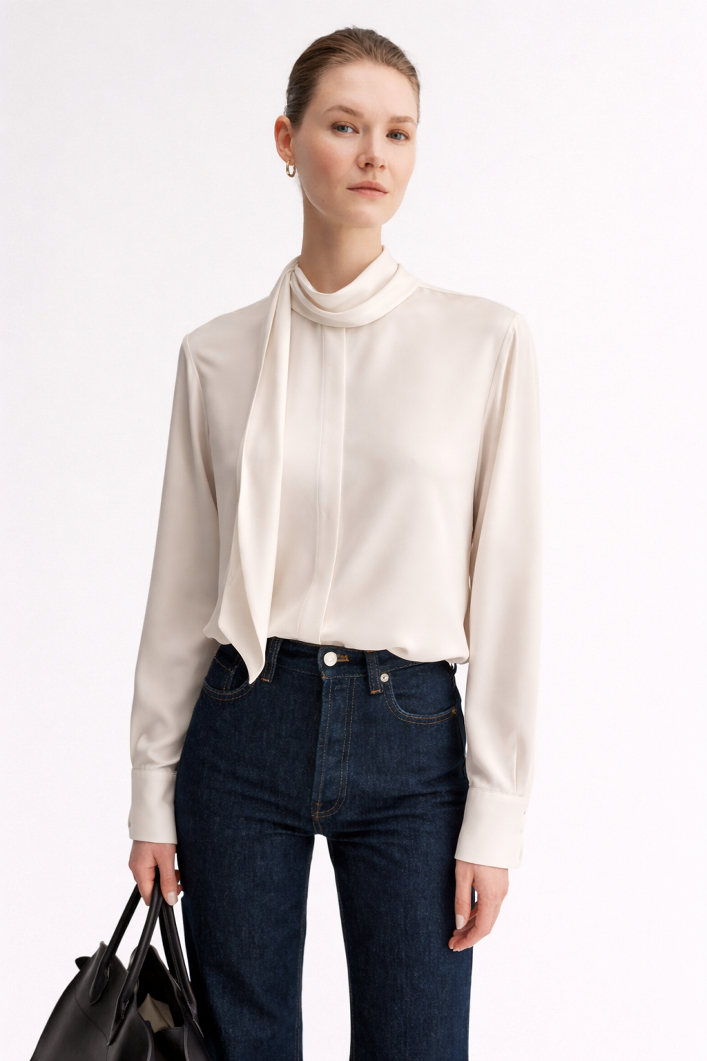 ELEGANCE – Camicia con Sciarpina in Viscosa