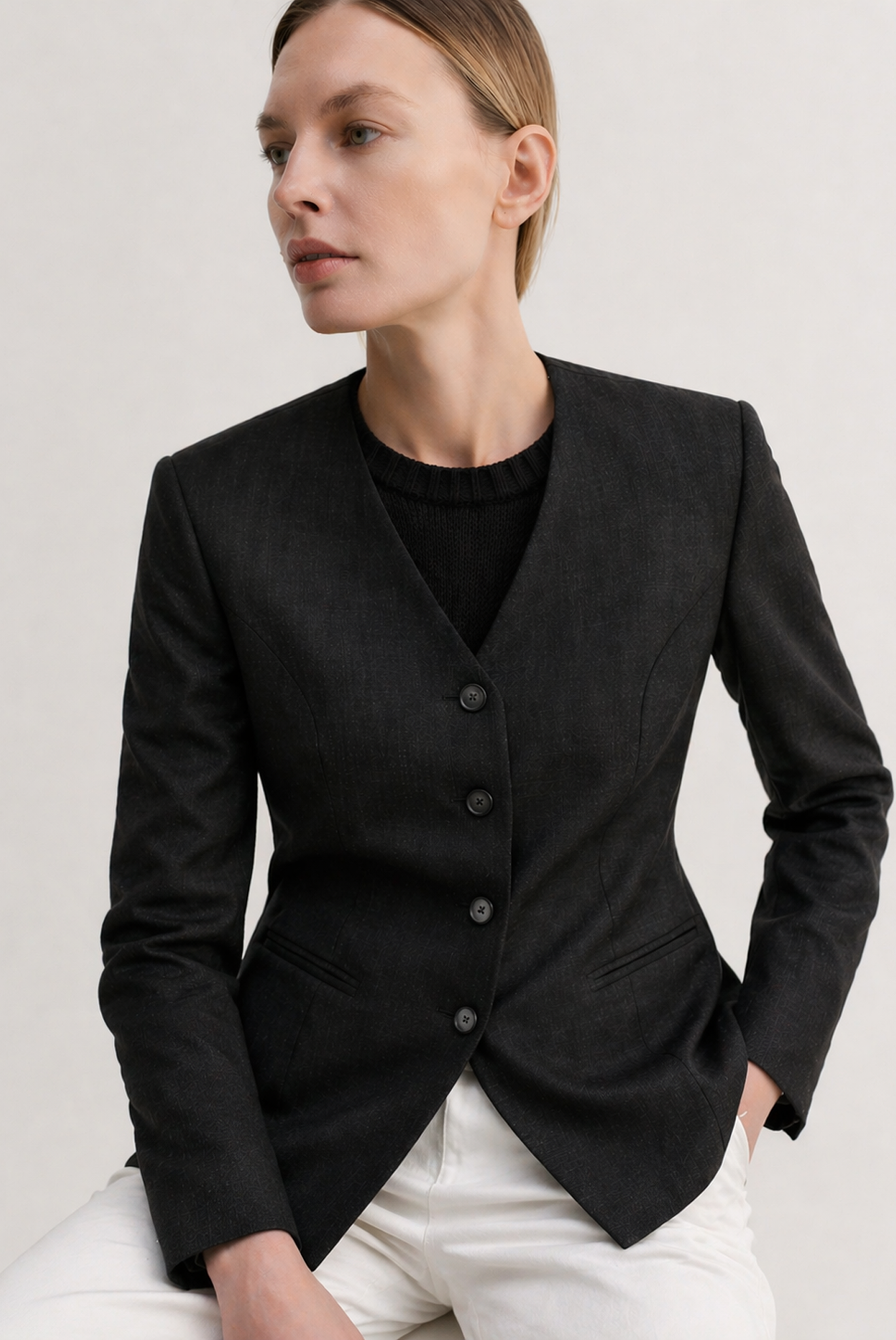 NOIR – Blazer Sartoriale in Lana e Viscosa